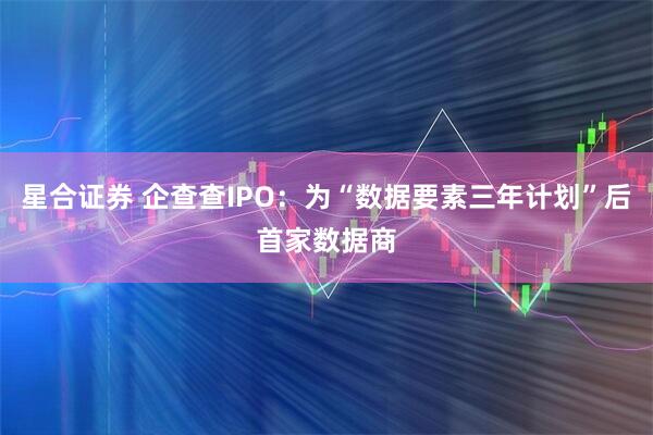 星合证券 企查查IPO：为“数据要素三年计划”后首家数据商